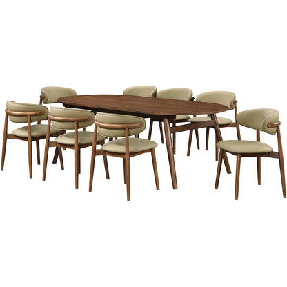 Leesa Khaki Vegan Leather Upholstered Dining Chair, Set of 2