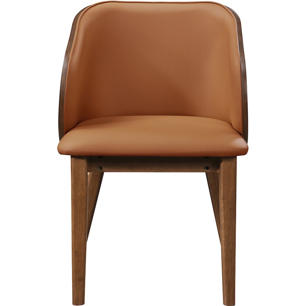 Glenwood Cognac Vegan Leather Upholstered Dining Chair, Set of 2