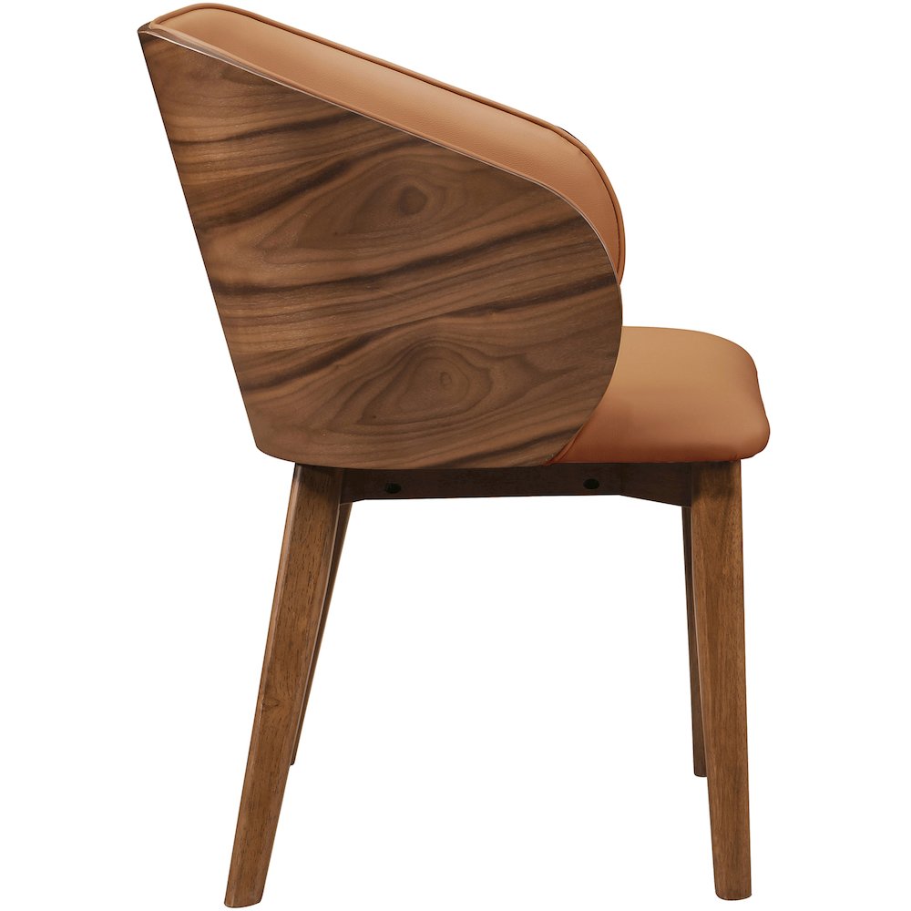 Glenwood Cognac Vegan Leather Upholstered Dining Chair, Set of 2