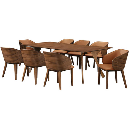 Glenwood Cognac Vegan Leather Upholstered Dining Chair, Set of 2