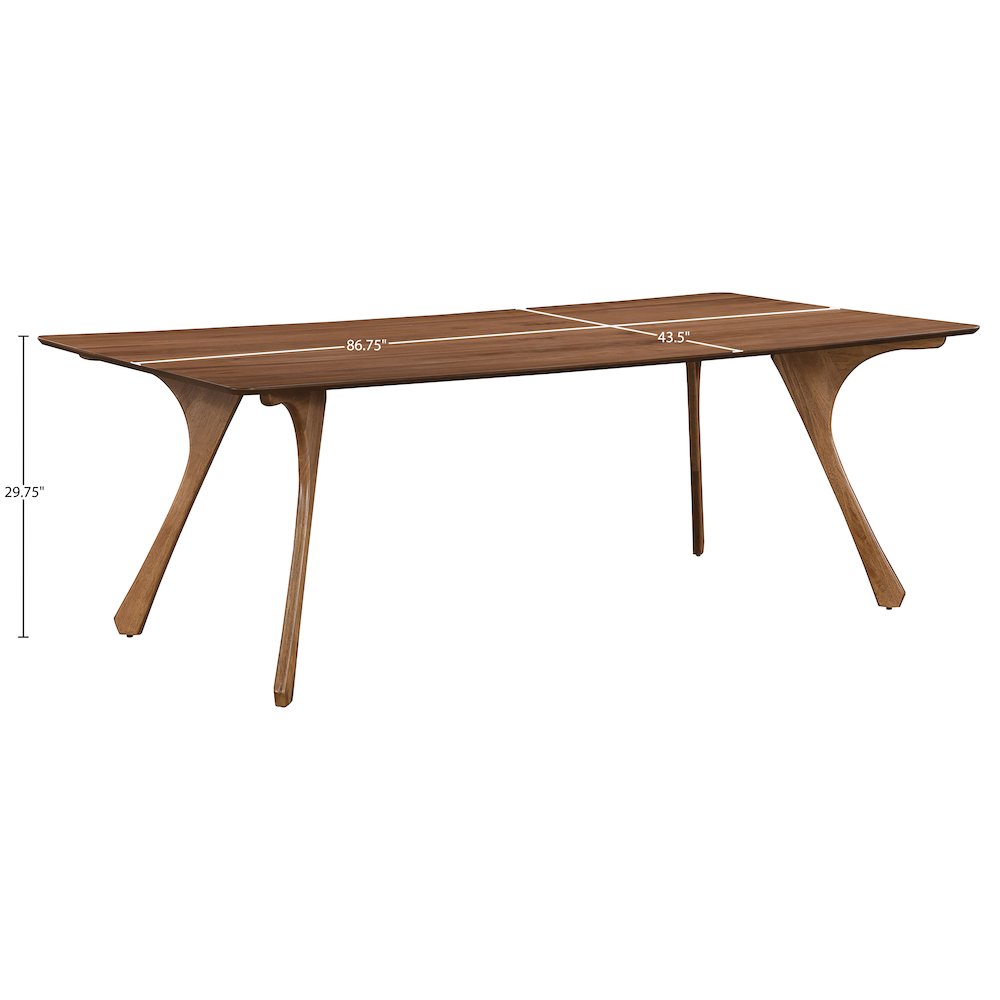 Glenwood 86.75" Brown Solid Wood And Walnut Veneer Dining Table