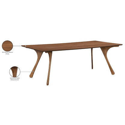 Glenwood 86.75" Brown Solid Wood And Walnut Veneer Dining Table