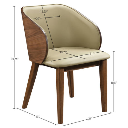 Glenwood Khaki Vegan Leather Upholstered Dining Chair, Set of 2