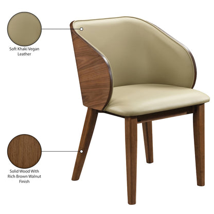 Glenwood Khaki Vegan Leather Upholstered Dining Chair, Set of 2