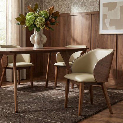 Glenwood Khaki Vegan Leather Upholstered Dining Chair, Set of 2