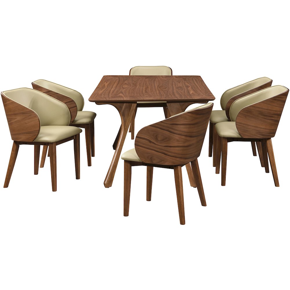 Glenwood Khaki Vegan Leather Upholstered Dining Chair, Set of 2