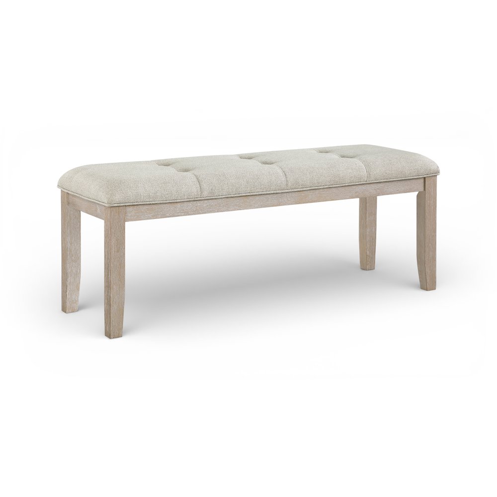 Ananda Beige Fabric Upholstered Bench
