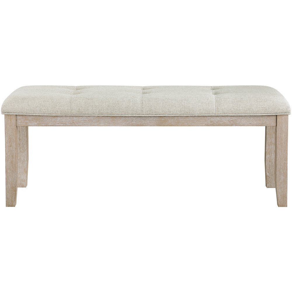 Ananda Beige Fabric Upholstered Bench