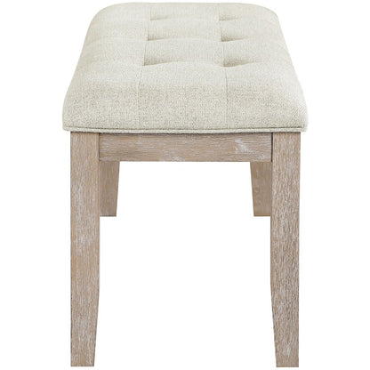 Ananda Beige Fabric Upholstered Bench