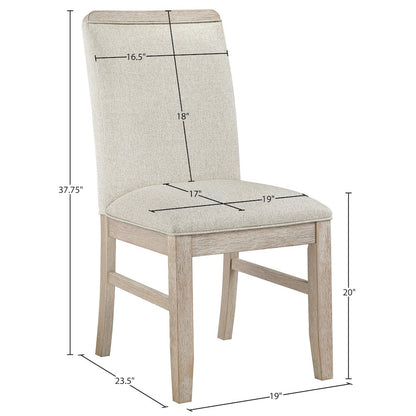 Ananda Beige Fabric Upholstered Dining Chair, Set of 2