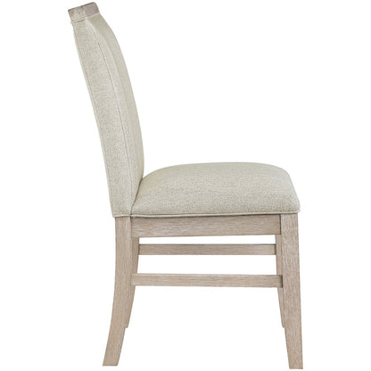 Ananda Beige Fabric Upholstered Dining Chair, Set of 2