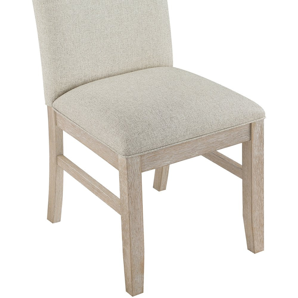 Ananda Beige Fabric Upholstered Dining Chair, Set of 2