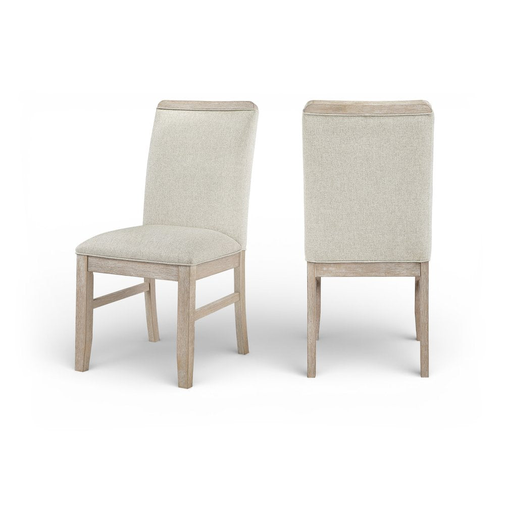Ananda Beige Fabric Upholstered Dining Chair, Set of 2