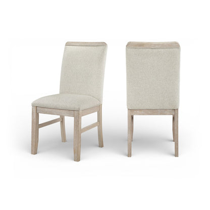 Ananda Beige Fabric Upholstered Dining Chair, Set of 2