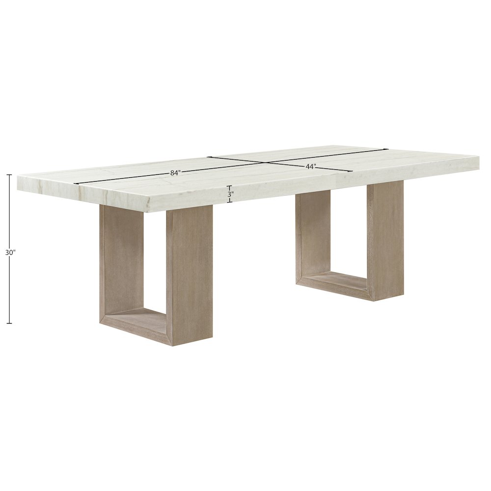 Ananda 84" White Marble Dining Table