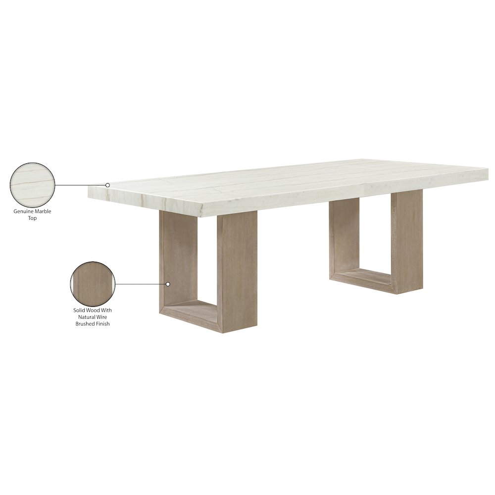 Ananda 84" White Marble Dining Table