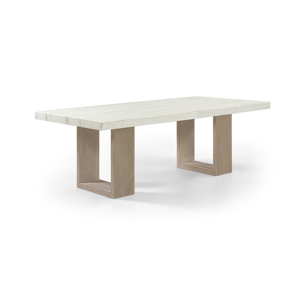 Ananda 84" White Marble Dining Table