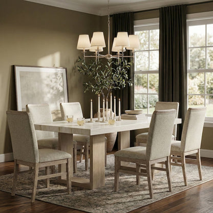 Ananda 84" White Marble Dining Table