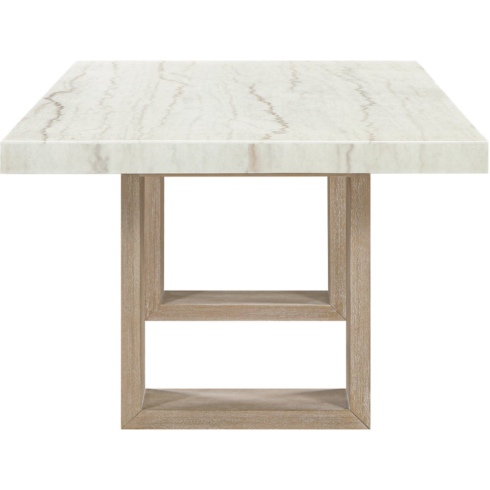 Ananda 84" White Marble Dining Table