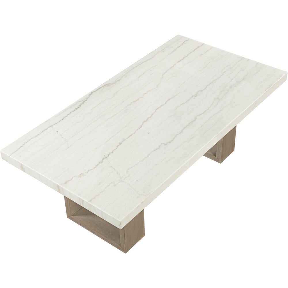 Ananda 84" White Marble Dining Table