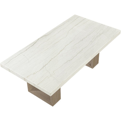 Ananda 84" White Marble Dining Table
