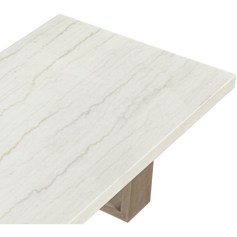 Ananda 84" White Marble Dining Table