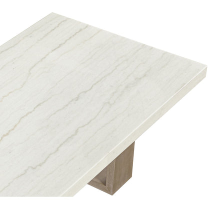 Ananda 84" White Marble Dining Table