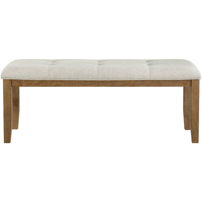 Ananda Beige Fabric Upholstered Bench