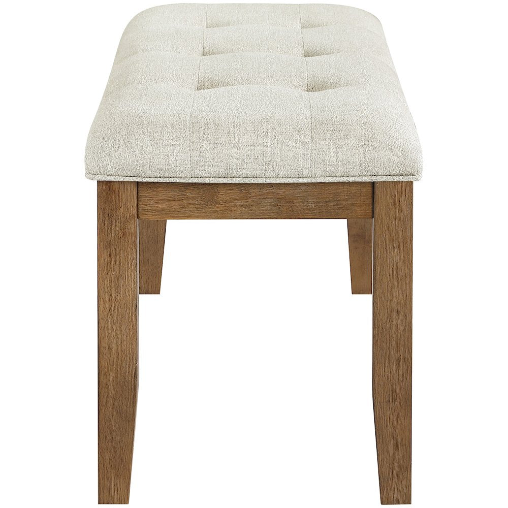 Ananda Beige Fabric Upholstered Bench