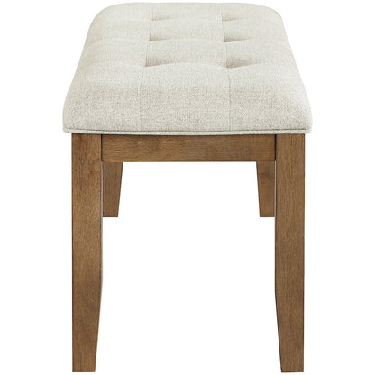Ananda Beige Fabric Upholstered Bench