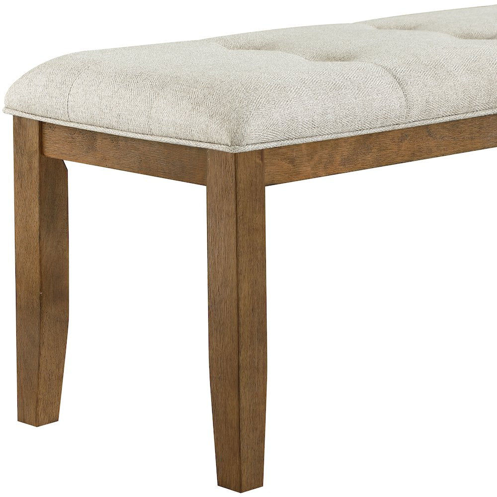 Ananda Beige Fabric Upholstered Bench