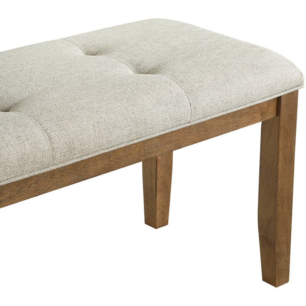 Ananda Beige Fabric Upholstered Bench