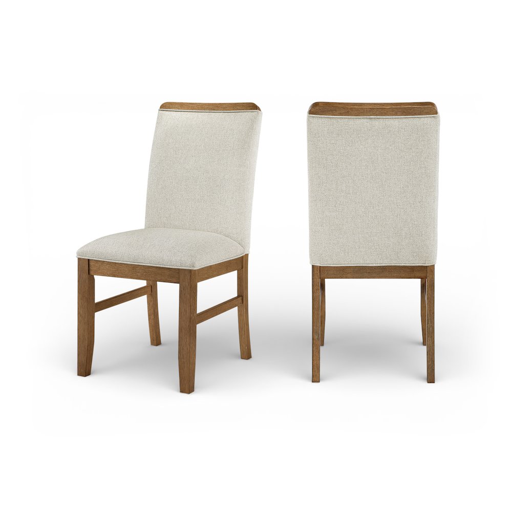 Ananda Beige Fabric Upholstered Dining Chair, Set of 2