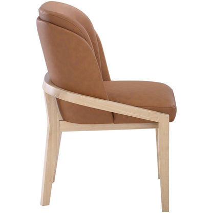 Navo Cognac Vegan Leather Upholstered Dining Chair
