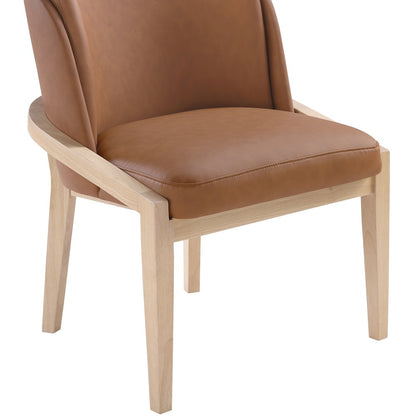 Navo Cognac Vegan Leather Upholstered Dining Chair