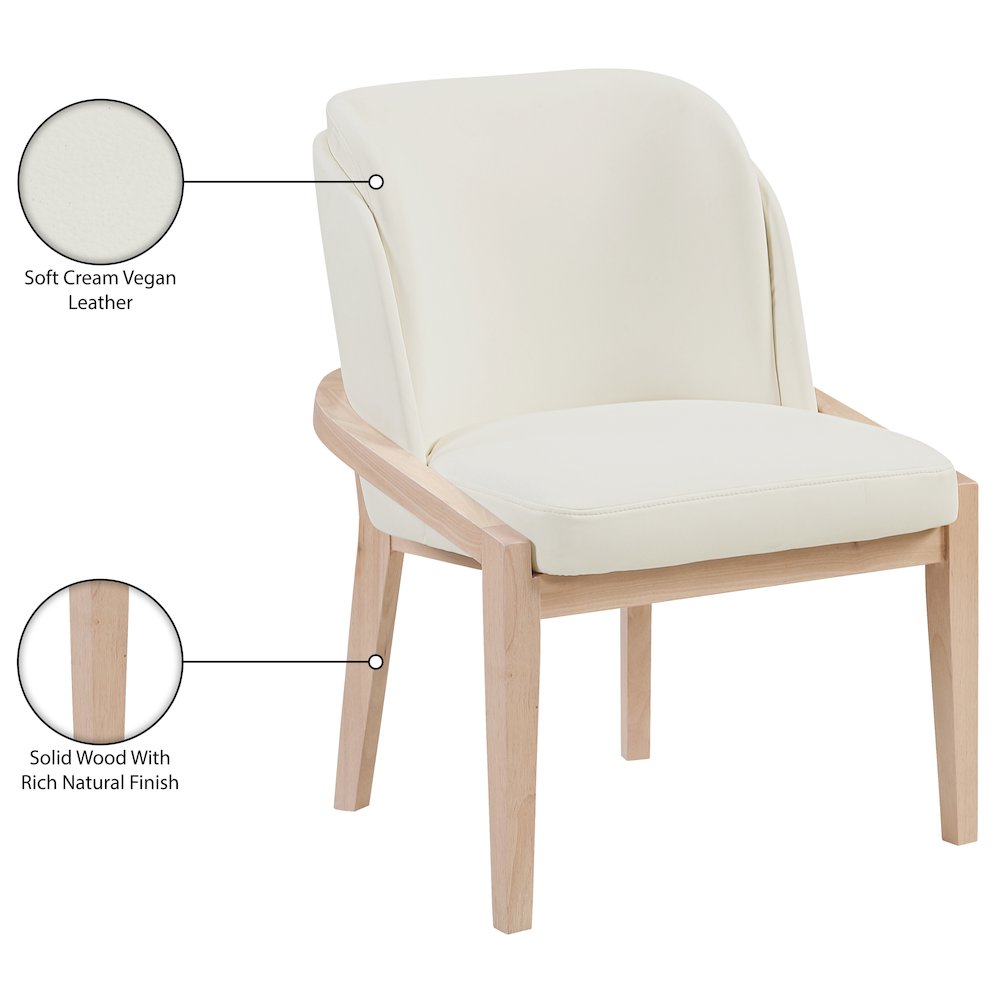 Navo Cream Vegan Leather Upholstered Dining Chair