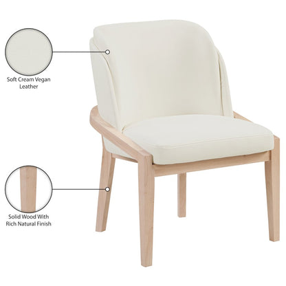 Navo Cream Vegan Leather Upholstered Dining Chair