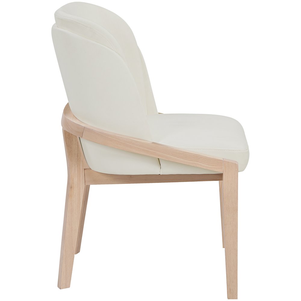 Navo Cream Vegan Leather Upholstered Dining Chair