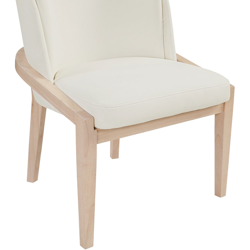 Navo Cream Vegan Leather Upholstered Dining Chair