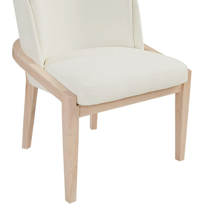 Navo Cream Vegan Leather Upholstered Dining Chair