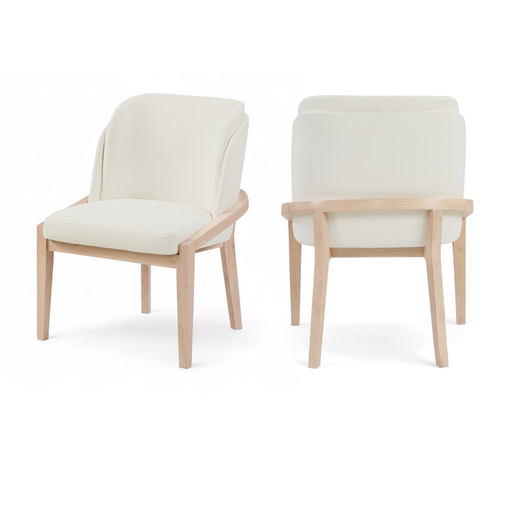 Navo Cream Vegan Leather Upholstered Dining Chair