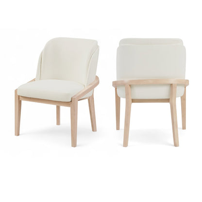 Navo Cream Vegan Leather Upholstered Dining Chair