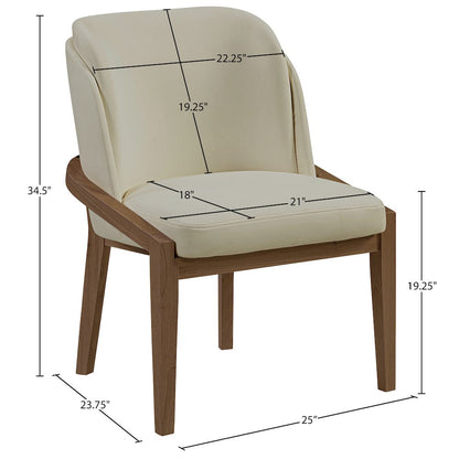 Navo Beige Vegan Leather Upholstered Dining Chair