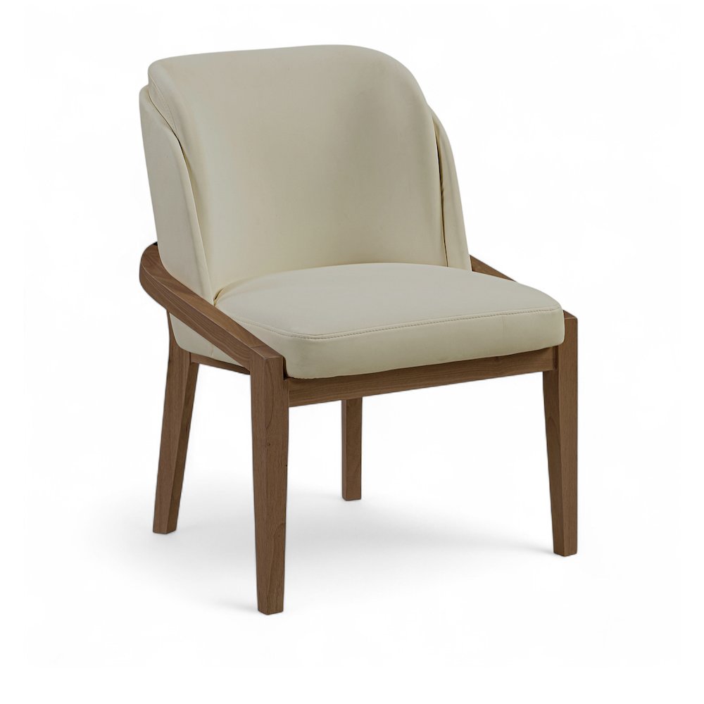 Navo Beige Vegan Leather Upholstered Dining Chair