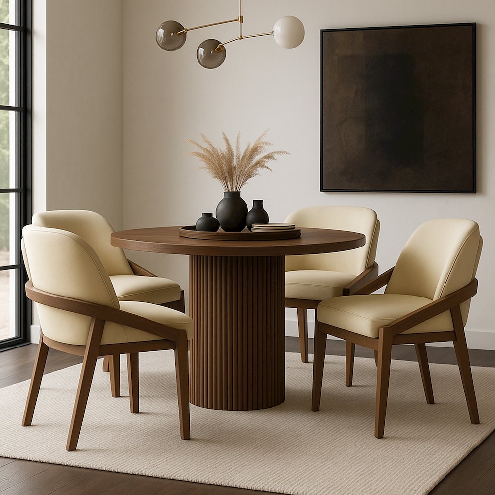 Navo Beige Vegan Leather Upholstered Dining Chair