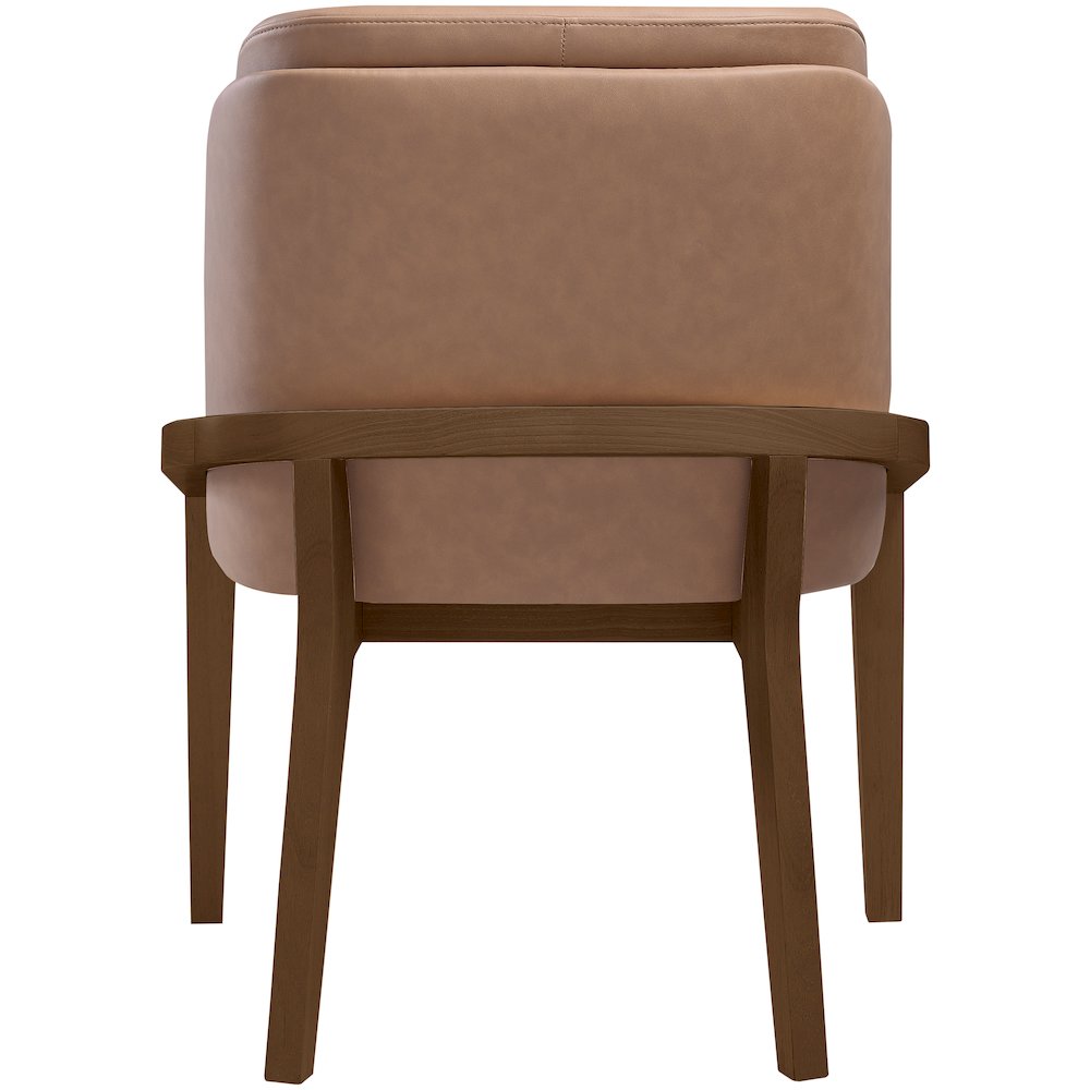 Navo Brown Vegan Leather Upholstered Dining Chair