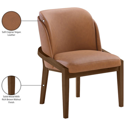 Navo Cognac Vegan Leather Upholstered Dining Chair