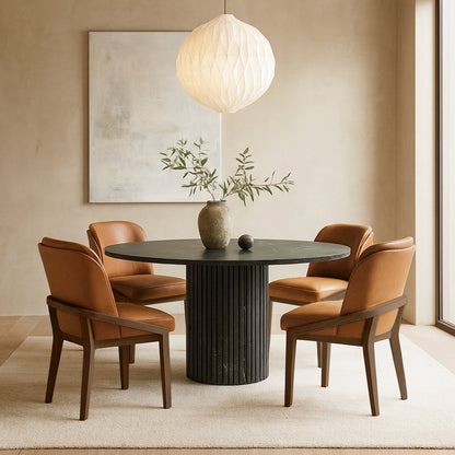 Navo Cognac Vegan Leather Upholstered Dining Chair