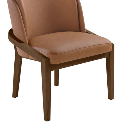 Navo Cognac Vegan Leather Upholstered Dining Chair