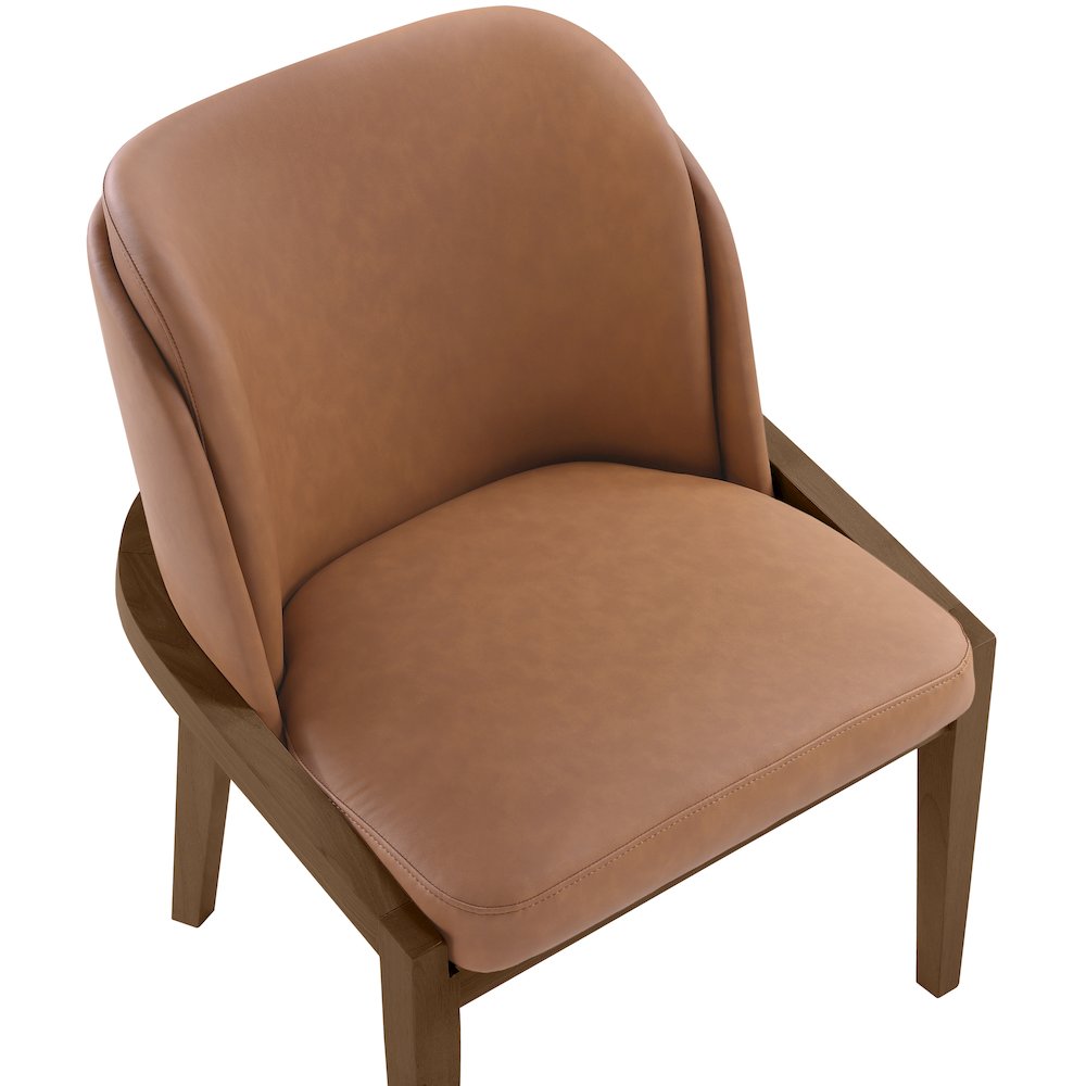 Navo Cognac Vegan Leather Upholstered Dining Chair